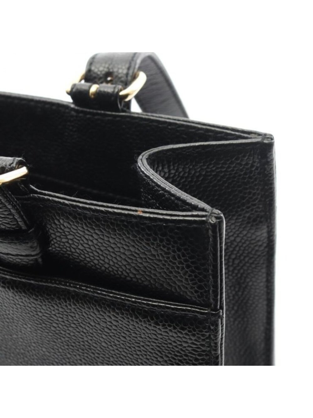 Chanel Tote Bag Black Caviar Leather Turnlock - Picture 9 of 9